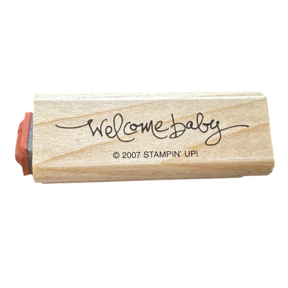 Stampin Up! 2007 Welcome Baby & Safety Pin Rubber Stamp